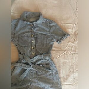 Urban Outfitters blue and white jumpsuit shorts